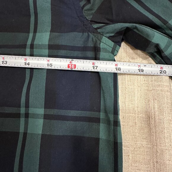 J.Crew Ruffle Collar Plaid Shirt with Crystal Buttons – Size 0 - Picture 4 of 6